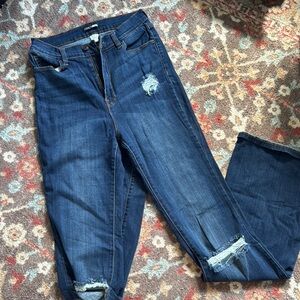 Fashion Nova Distressed Blue Jeans- high waisted